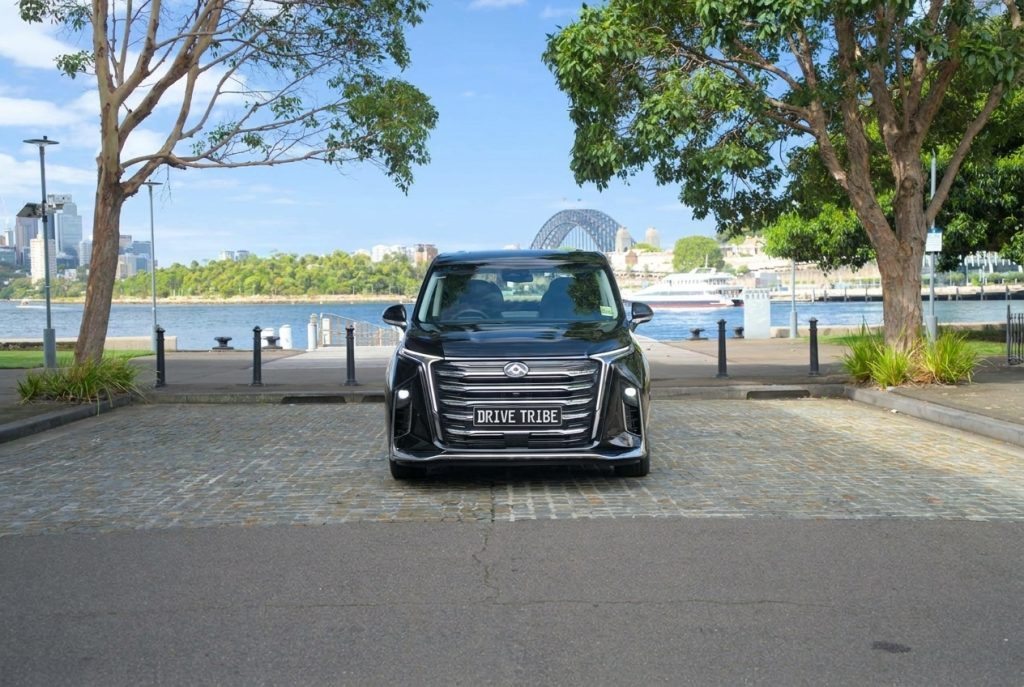 Black 2023 LDV MIFA Luxe, front view, available for hire in Sydney