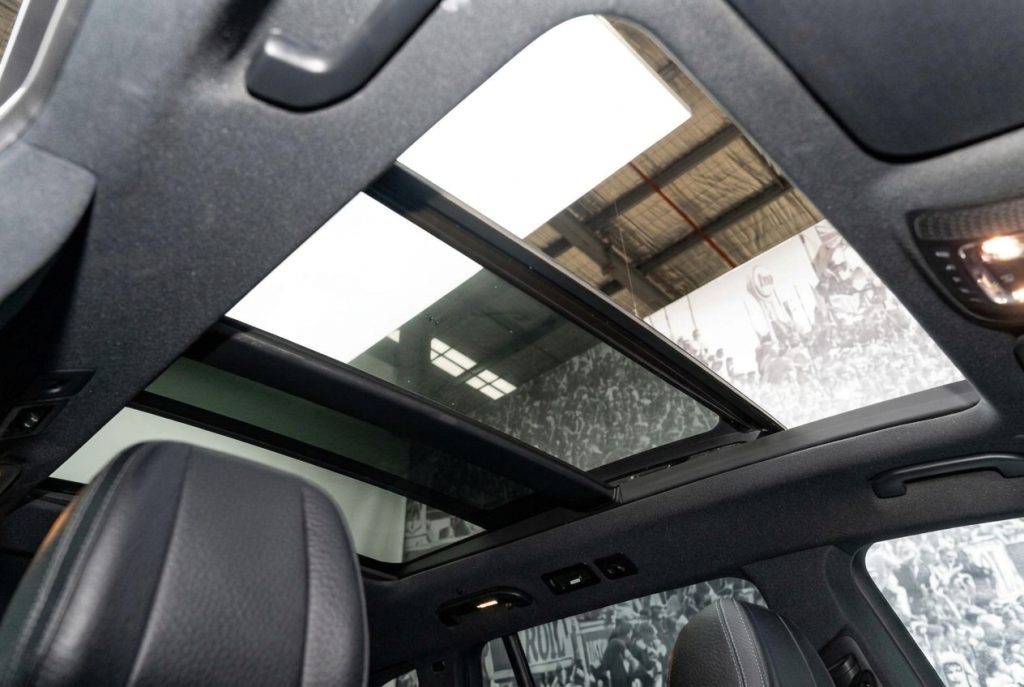 Sunroof of the black 2019 Mercedes-Benz GLS, available for hire in Sydney